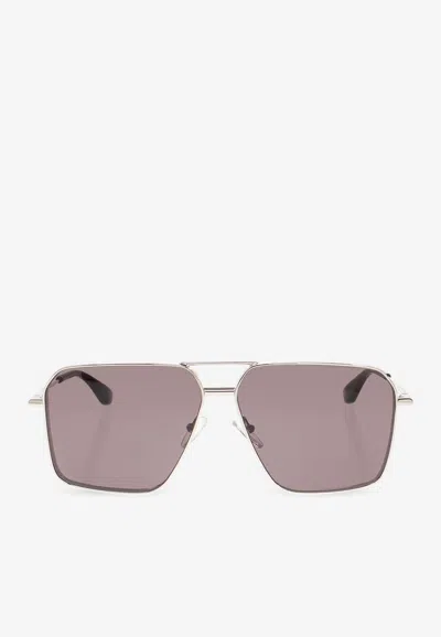 ALEXANDER MCQUEEN T-BAR NAVIGATOR SUNGLASSES