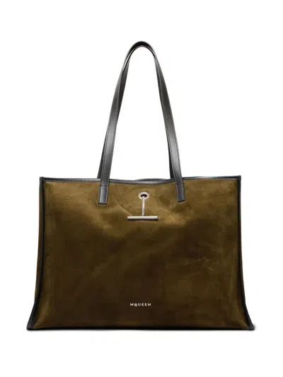 Alexander Mcqueen T-bar Pendant Tote Bag In Green