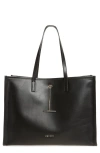 Alexander Mcqueen T-bar Pendant Tote In Black/silver