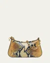 Alexander Mcqueen T-bar Python-embossed Leather Mini Pouch Bag
