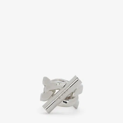 Alexander Mcqueen T-bar Ring In Palladium