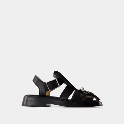 Alexander Mcqueen T-bar Sandals In Black