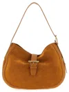 Alexander Mcqueen Brown Shoulder Bag With Adjustable Shoulder Strap And T Buckle Closure On The Front In Suede Woman In Brown