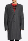 Alexander Mcqueen T-bar Single-breasted Wool Coat