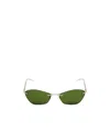 Alexander Mcqueen T-bar Slim Sunglasses In Metallic
