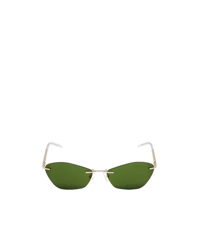 Alexander Mcqueen T-bar Slim Sunglasses In Green