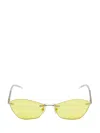 Alexander Mcqueen T-bar Slim Sunglasses In Yellow In Yellow