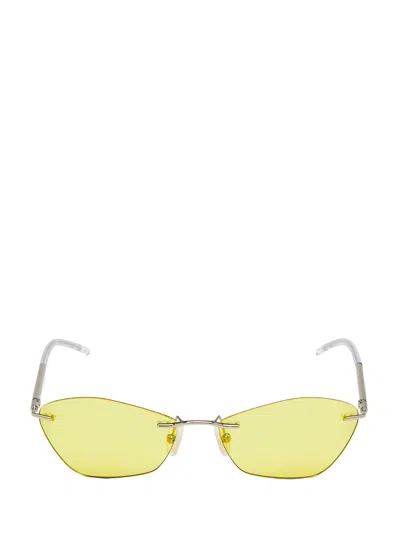 Alexander Mcqueen T-bar Slim Sunglasses In Yellow
