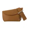Alexander Mcqueen Mcqueen T-bar Sling Asymmetric Leather Crossbody Bag In Brown