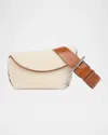 Alexander Mcqueen T-bar Sling Shearling Shoulder Bag In Brown