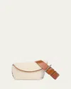 Alexander Mcqueen T-bar Sling Shearling Shoulder Bag In Brown