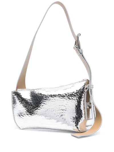 Alexander Mcqueen Sling T-bar Asimmetric Crossbody Bag In Silver