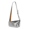 Alexander Mcqueen Sling T-bar Asimmetric Crossbody Bag In Silver