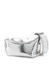 Alexander Mcqueen Sling T-bar Asimmetric Crossbody Bag In Silver