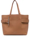 Alexander Mcqueen Calf Leather T-bar Sling Shopper Bag In Beige