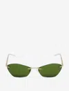 Alexander Mcqueen T-bar Slim Sunglasses In Green