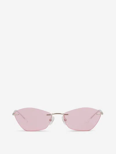Alexander Mcqueen Eyewear T-bar Slim Sunglasses In Pink