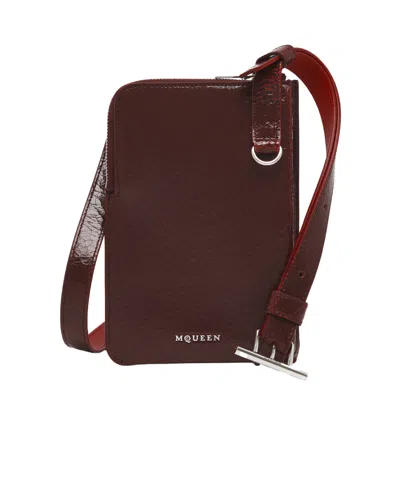 Alexander Mcqueen T-bar Suspender Mobile Phone Bag In Red
