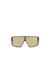 Alexander Mcqueen Havana T-bar Visor Sunglasses In Brown