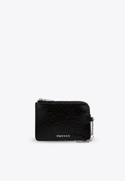 Alexander Mcqueen T-bar Zip Coin Leather Pouch