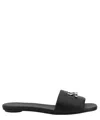 Alexander Mcqueen T-bar Leather Flat Sandals In Black