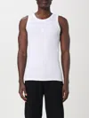 Alexander Mcqueen White Top With Upside Down Skull Embroidery On The Front In Cotton Jersey Man In White