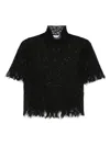 Alexander Mcqueen Black Knitted Cobweb Lace Top In Schwarz