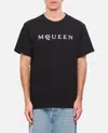 Alexander Mcqueen Logo Print Crewneck T-shirt In Black