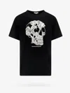 Alexander Mcqueen Skull Embroidered Cotton Jersey T-shirt In Black