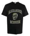 Alexander Mcqueen Logo Skull-print Cotton T-shirt In Black