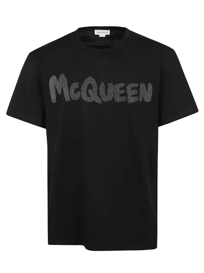 Alexander Mcqueen T-shirt In Black Steel