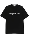 Alexander Mcqueen Logo Print Crewneck T-shirt In Black