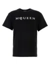 Alexander Mcqueen Logo Lettering Crewneck T-shirt In Black