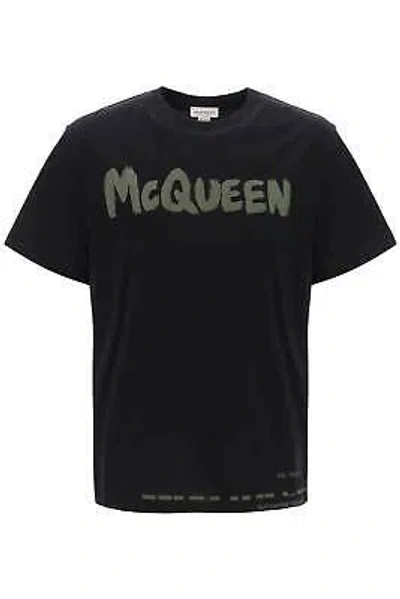 Pre-owned Alexander Mcqueen T-shirt Mcqueen Graffiti 622104qtaac Black Sz.l 519