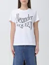 Alexander Mcqueen White Cotton Warped T-shirt In White