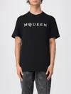 Alexander Mcqueen Logo Lettering Crewneck T-shirt In Black