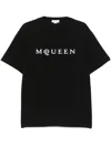 Alexander Mcqueen Logo Print Crewneck T-shirt In Black