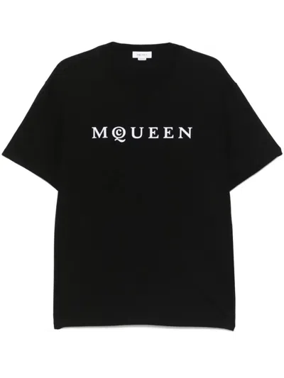 ALEXANDER MCQUEEN FLOCKED-LOGO T-SHIRT