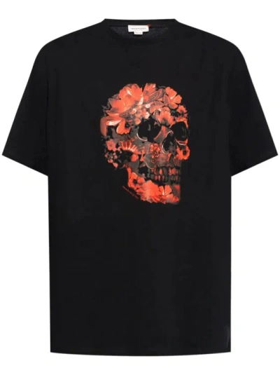 Alexander Mcqueen T-shirt Wax Flower Skull Black