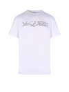 Alexander Mcqueen White Embroidered Logo T-shirt In White