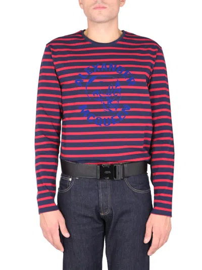 ALEXANDER MCQUEEN ALEXANDER MCQUEEN T-SHIRT WITH FLOCKED LOGO