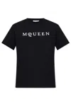 Alexander Mcqueen Logo Print Crewneck T-shirt In Black