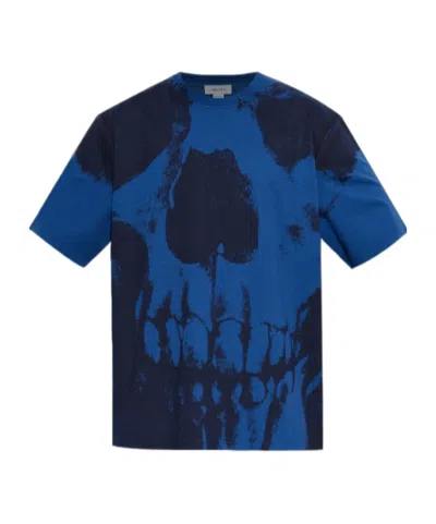 Alexander Mcqueen T-shirt With Print In Blue
