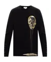 Alexander Mcqueen T-shirt With Round Neck And Long Sleeves In Black