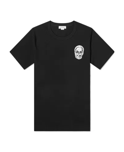 Alexander Mcqueen T-shirt With Round Neck And Short Sleeves In Black