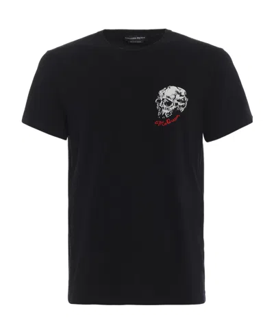 Alexander Mcqueen T-shirt With Round Neck And Short Sleeves In Black