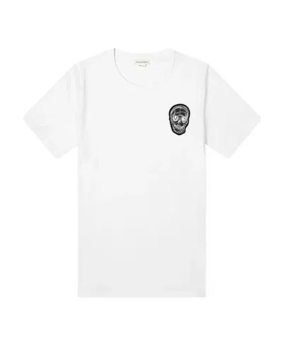Alexander Mcqueen T-shirt With Round Neck And Short Sleeves In White