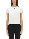 Alexander Mcqueen Women White Crewneck T-shirt With Skull Embroidery On The Front In Cotton Woman