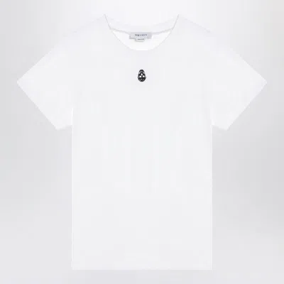 ALEXANDER MCQUEEN ALEXANDER MCQUEEN T-SHIRT WITH SKULL EMBROIDERY