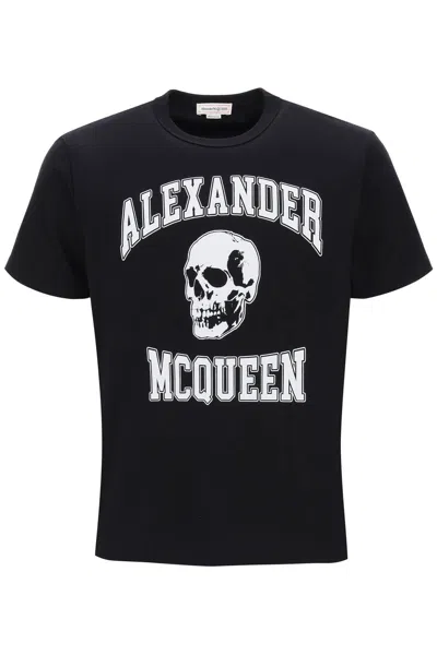 Alexander Mcqueen Varsity T-shirt In Black